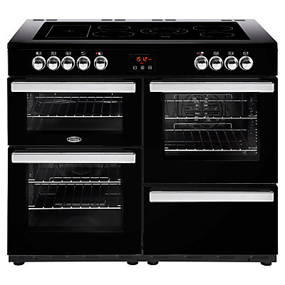 Belling Cookcentre 110E Electric Range Cooker with Ceramic Hob Black